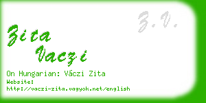 zita vaczi business card